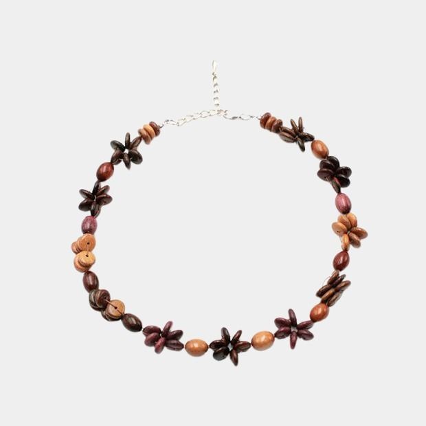 Multicolored wooden necklace - Emma