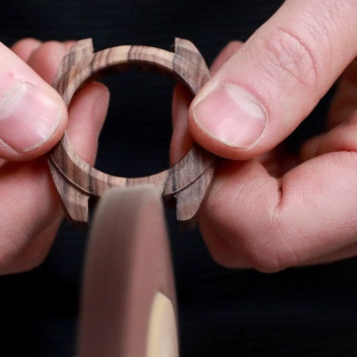 Watch in wood and brown leather - Ness